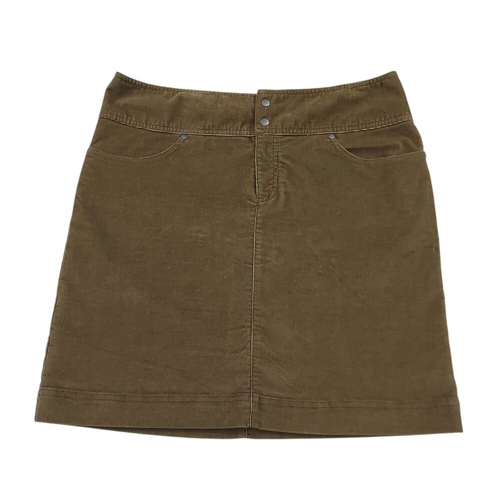 Athleta Corduroy Skirt Womens 12 Tall Olive Green  Streetwear Retro Y2K